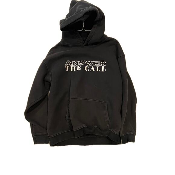 Answer The Call Black Pullover Hoodie - Gen-Z Revival - Picture 1 of 2